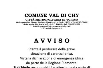 Avviso carenza idrica